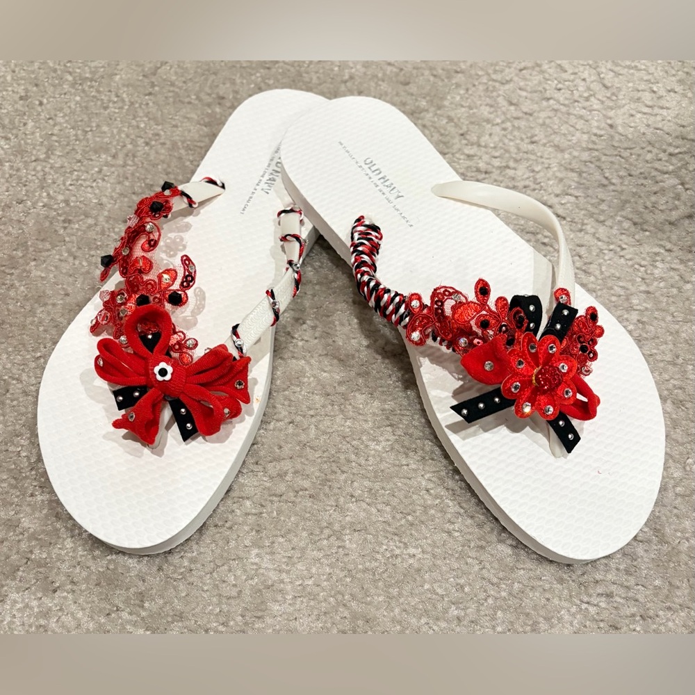My Love- custom made Valentine/Date night/Wedding night flip flops - Picture 3 of 4